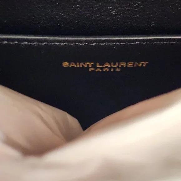 SAINT LAURENT Cassandre Large Envelope Pouch in Shiny Leather Dark Ruby - Picture 6 of 7
